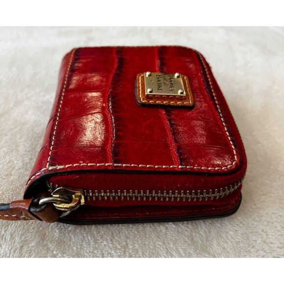 Dooney & Bourke Denison Flap Wallet Red Leather Old Money Quiet Luxury Small - Picture 5 of 9